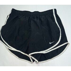 Nike Dri Fit Tempo Shorts Womens Medium Black White Trim Brief Lined Running E